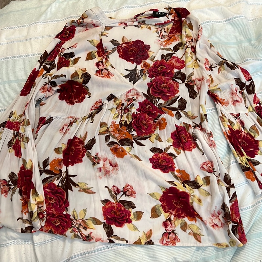 Long Sleeve Flower Blouse from A.N.A for $15. Size PXL